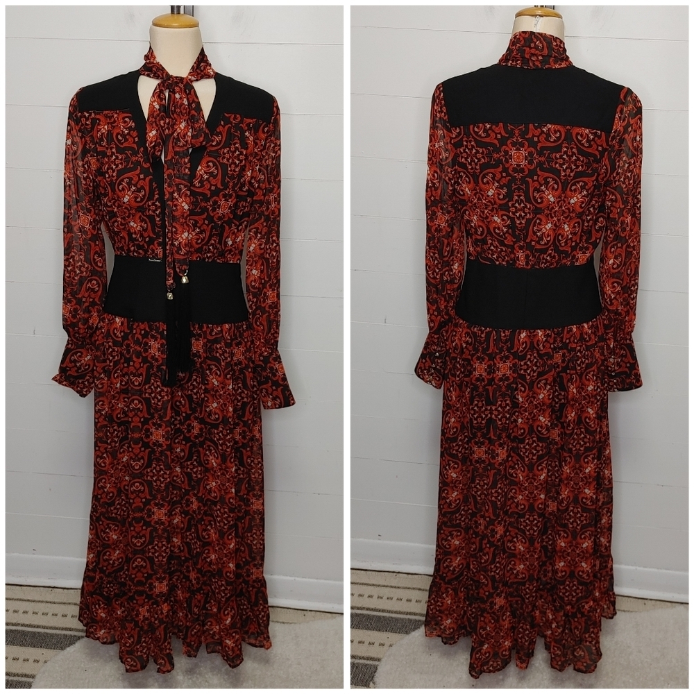 W Les Femmes Babylon printed maxi dress M